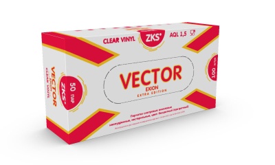 Перчатки виниловые (M) 50 пар/уп Vector Exion / Вектор