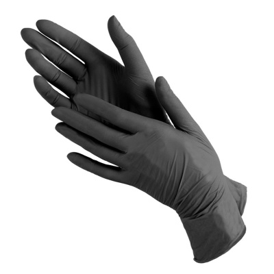 Перчатки нитриловые черные, размер S, пара 