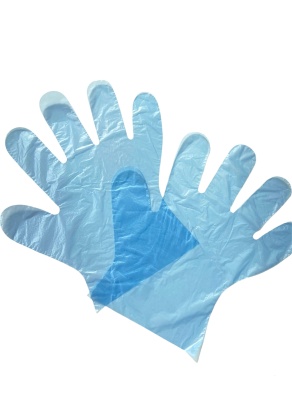 Перчатки полиэтиленовые голубые (L)  100 шт/уп. 