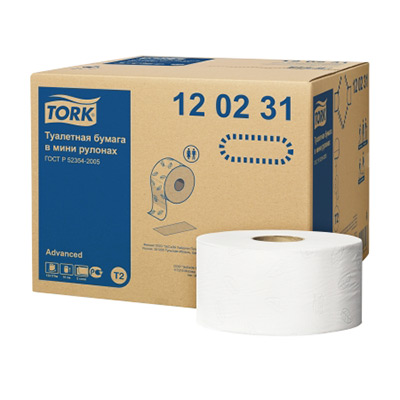 Туалетная бумага рулон Tork Advanced 120231, 2-сл., 170 м.*12 шт.