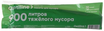 Пакеты для мусора 30л. 30 шт. Optiline ПНД 23-1050
