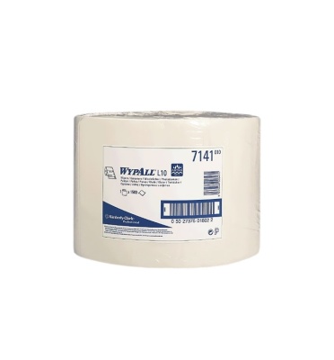 Салфетки протирочные Wypall L10 (7141), 1-слойные белые 1500л/рул 24*38 см