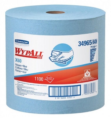 Салфетки протирочные WypAll X60 34965, 1 слой, синие, 1100шт/рул