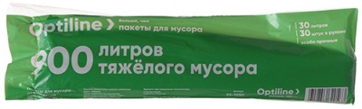 Пакеты для мусора 30л.*30 шт. Optiline ПНД 23-1050