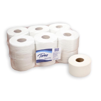 Туалетная бумага в рулоне Терес Т-0020 1-сл, белая, 180 м*12 рул.