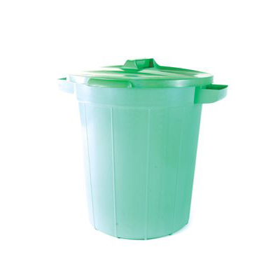 Бак для мусора с крышкой 90л, пластик, зеленый 55шт/кор MPG960171