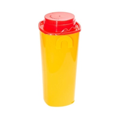 Емкость- контейнер для сбора острого инструмента  класса "Б" (конус) желтый 1 литр