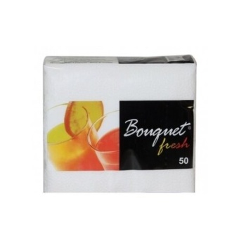 Салфетки бумажные белые Bouguet Tropical